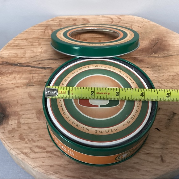 🟢 Miami Hurricanes College Football Ceramic Coaster Set in Metal Tin - Rare - Picture 14 of 16